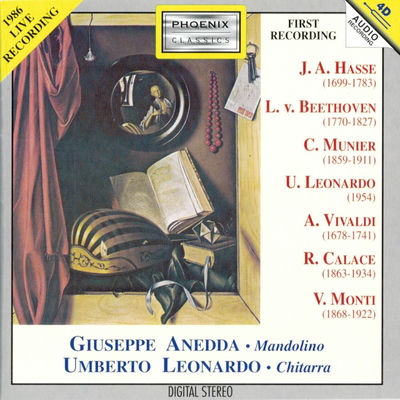 The cover of Hasse, Beethoven, Munier, Leonardo, Vivaldi, Calace, Monti (1986 Live Recording) by Giuseppe Anedda