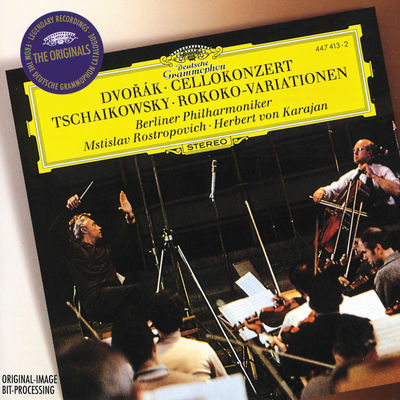 Cover von „Dvořák: Cello Concerto / Tchaikovsky: Variations on a Rococo Theme“ von Mstislav Rostropovich